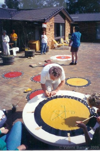 painting sacred symbols on canvas