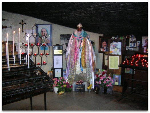 Idol of St Sarah, (also known as the black Kali, servant girl to the Marys and Patron Saint of Gypsies