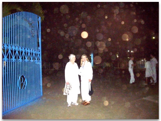 Photograph of Valerie and friend at the entrance to Casa Dom Ignácio