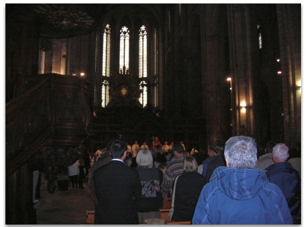 Confirmation Mass was taking place in the Basilica of St Mary Magdalene at Saint-Maximin